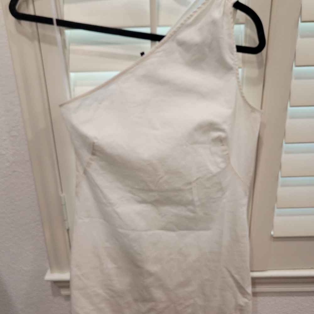 Theory White One-Shoulder Dress